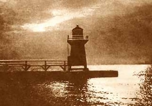Original Oak Orchard Lighthouse was built on a Pier on the west side of the Oak Orchard River